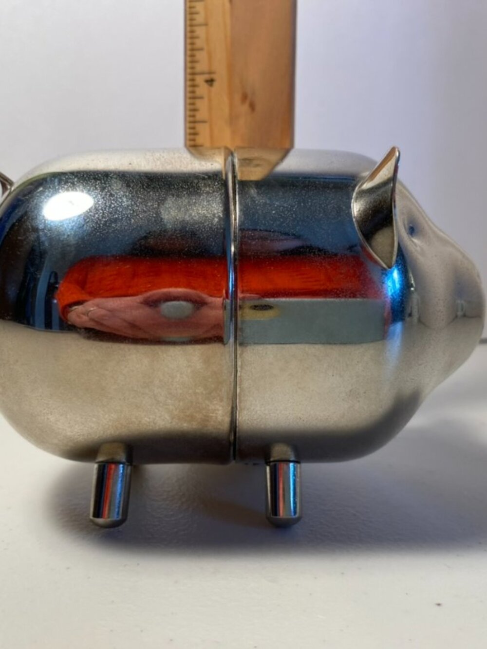 VTG 1970s Leonard Silver Manufacturing Silver Tone Collectible Pig Piggy Bank - Picture 11 of 11